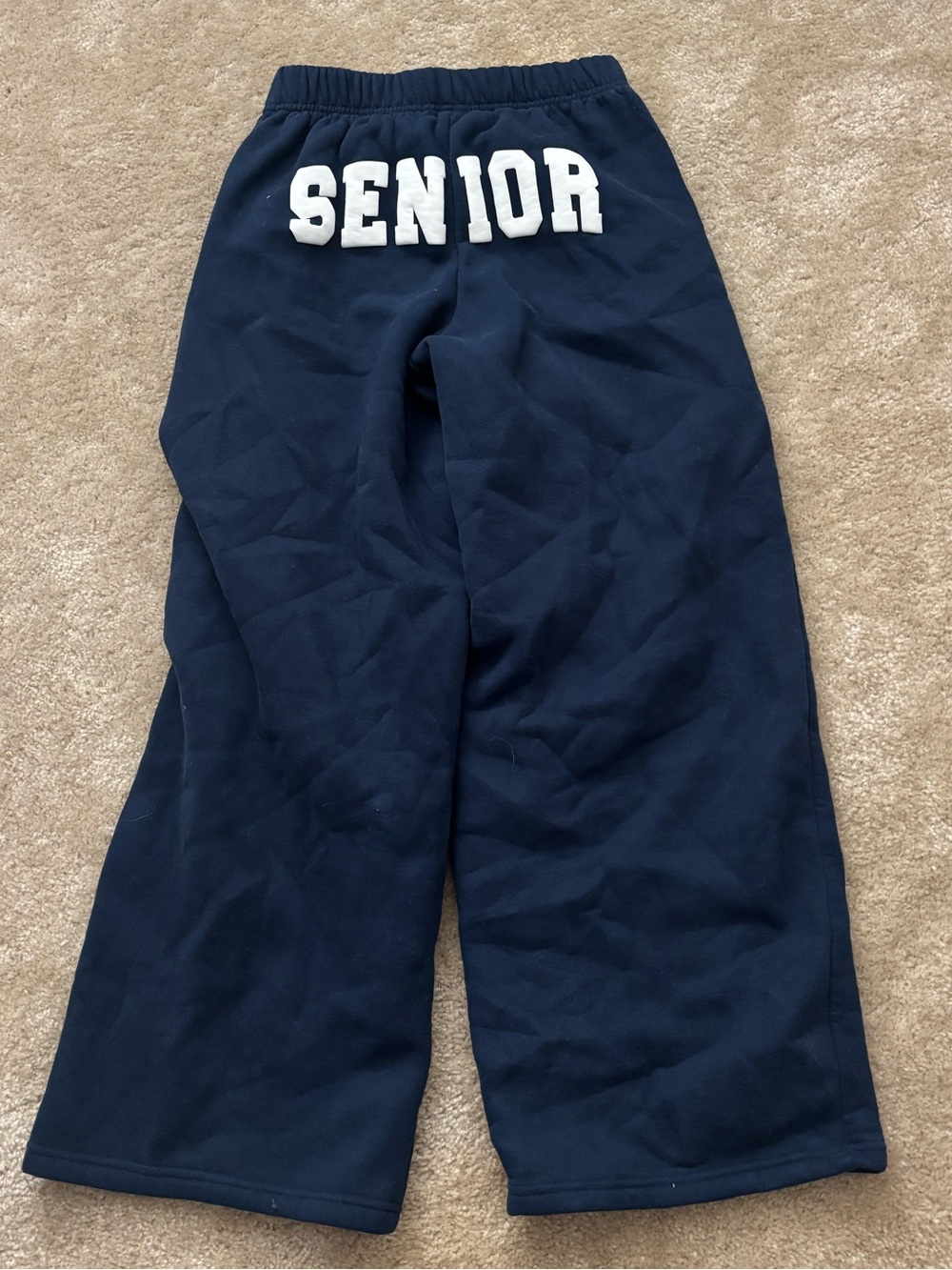 Edikted - Navy blue 'SENIOR' Sweatpants - Size XS - great condition!